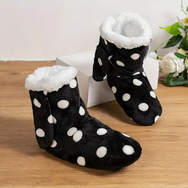 Women Cotton Slippers For Women Winter With Heels For Indoor Use Soft Sole Warm Home Non-Slip Furry Cotton Shoes For Women Winte