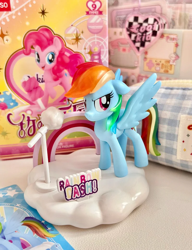 Blind Box Kawaii New Miniso My Little Pony Sweetheart Playground Anime Applejack Rarity Fluttershy Character Model Bedroom Toys