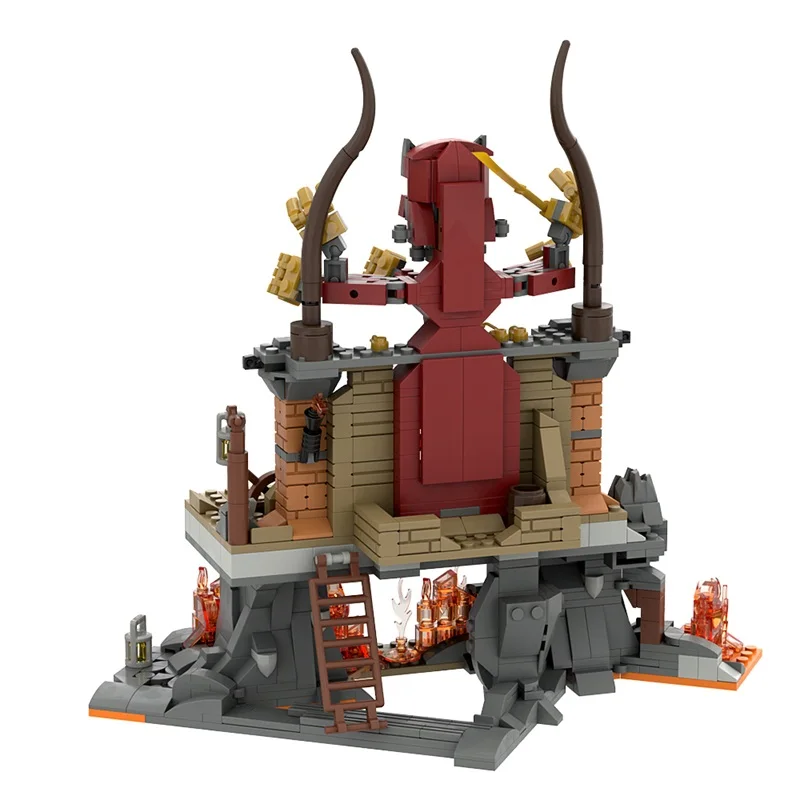 MOC Filme Caçadores da Arca Perdida 2 Modelo de Blocos de Construção, Castelo de Horror, Montagem de Tijolos Brinquedos, Presente Infantil Criativo