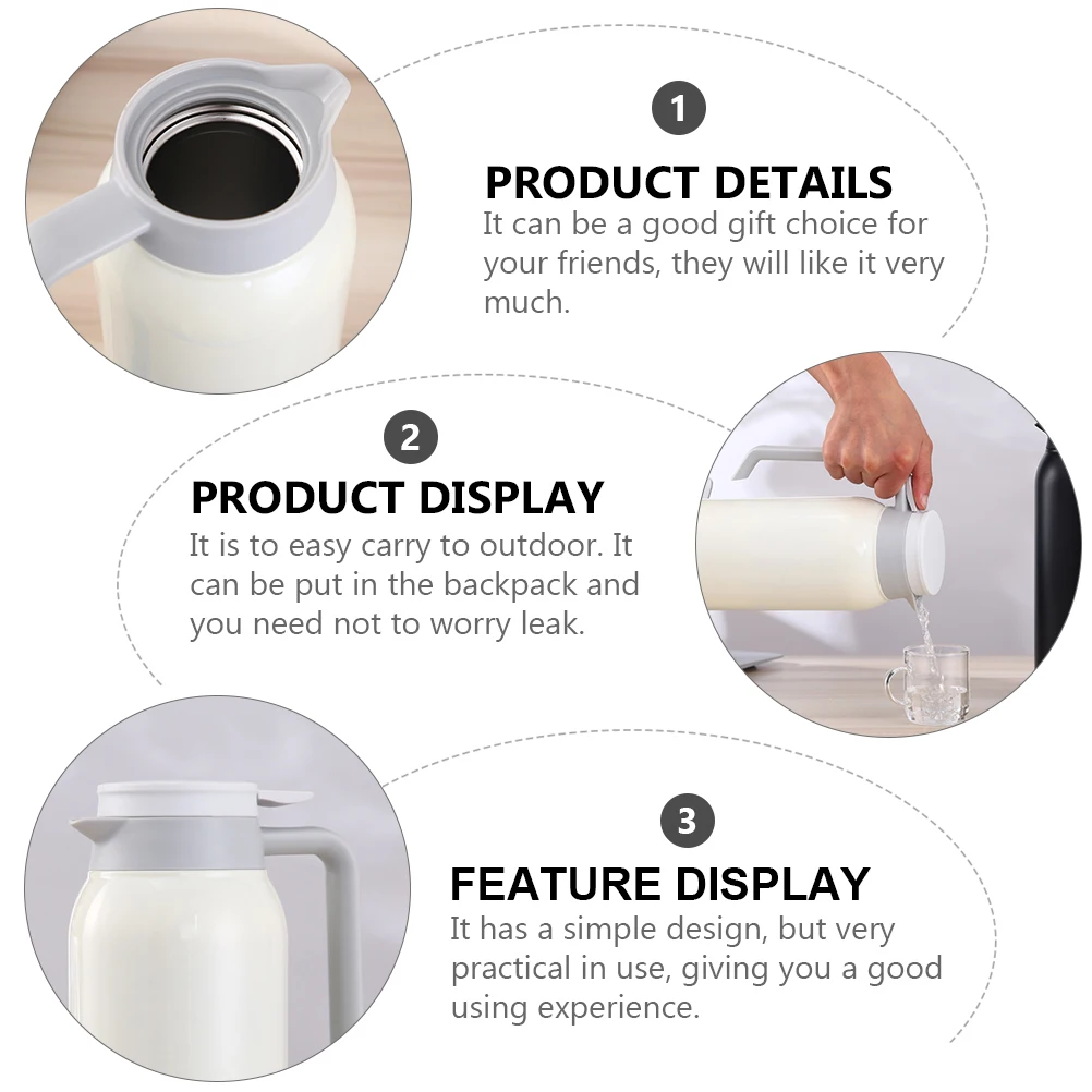 

Warm Keeping Thermal Kettle 1500ml Stainless Steel Vacuum Flask Portable Insulated Water Bottle Outdoor Hot Water Kettle