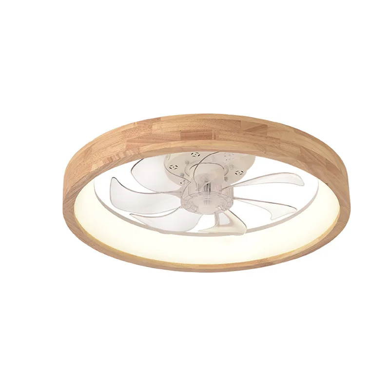 

Solid wood ceiling fan light master bedroom Nordic living room dining room ceiling fan light cross-border special supply