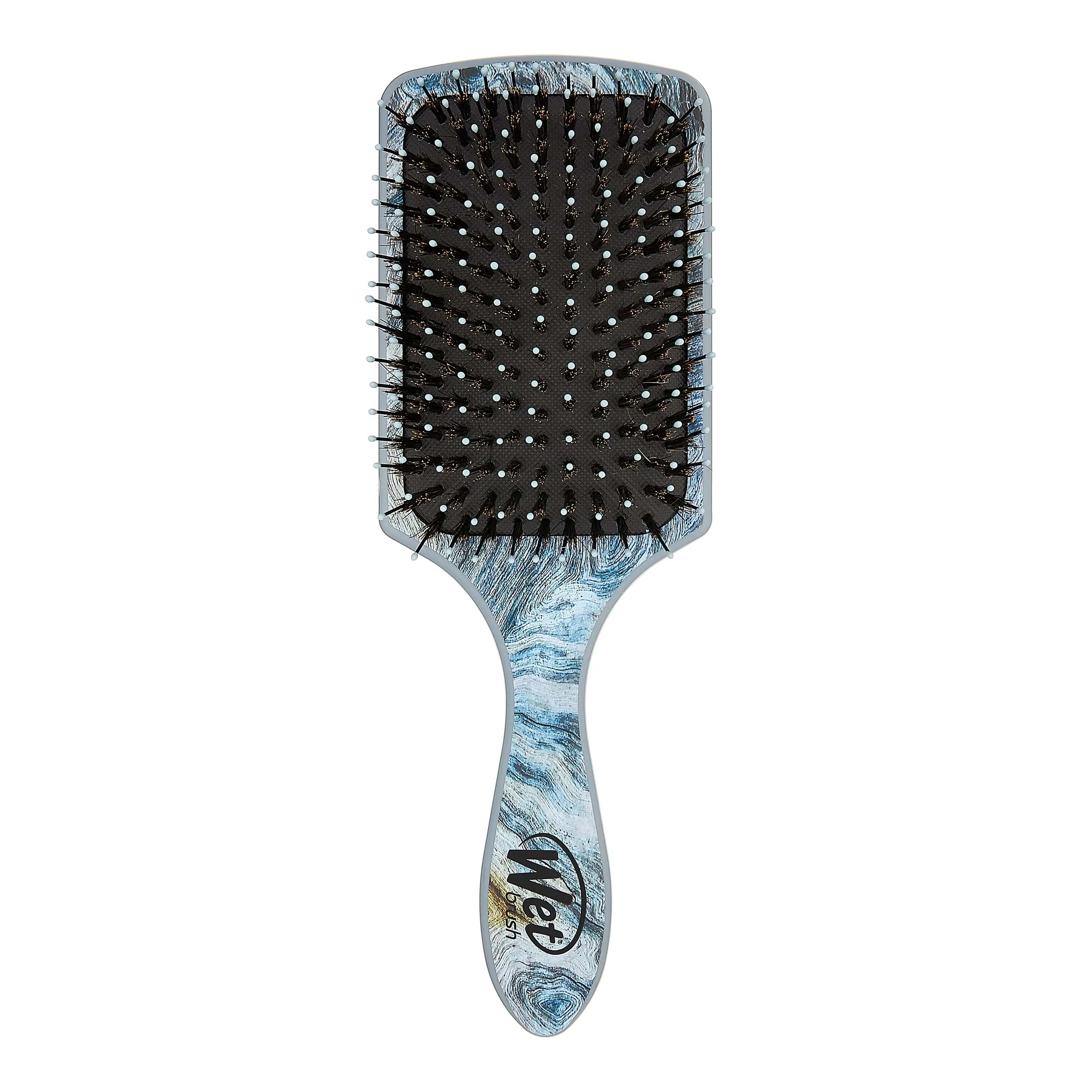 Shine Enhancer Paddle Hair Brush, Distressed Wood Blue, IntelliFlex Bristles, All Hair Types, 1 Ct