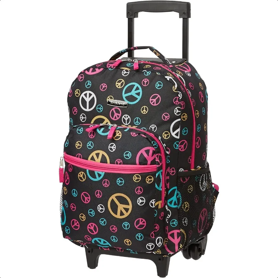 

Double Handle Rolling Backpack Peace 17Inch
