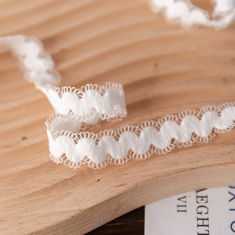 S Vorm Zwart/Wit Lolita Kant Nylon Elastische Gebreide Knopband Kleding Ondergoed Handgemaakt Diy Decoratieve Kant Accessoires X925