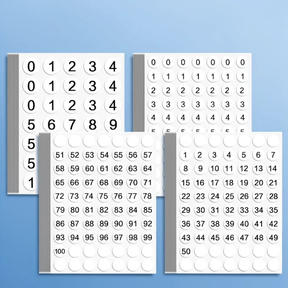 Self Adhesive Number Stickers Round Labels Sequential Inventory Marking Tags For Office School Supplies Sorting Organization