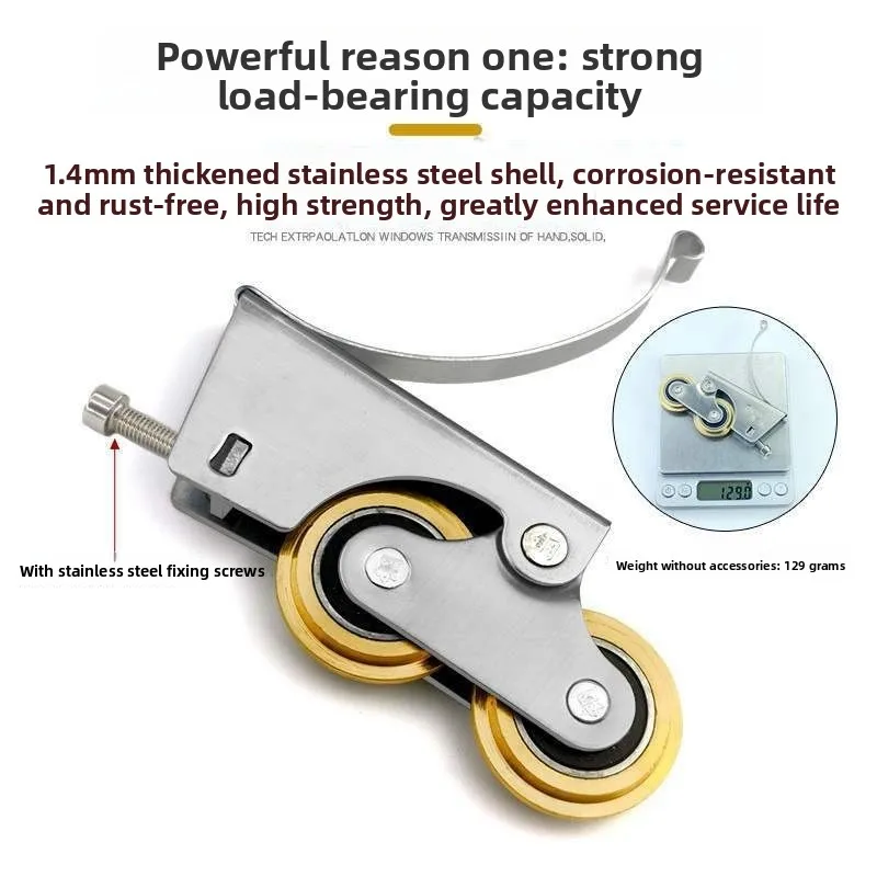 Sliding Door Floor Pulley Wardrobe  Pulley Lower Wheel Sliding Stainless Steel Wheel Track Glass Bathroom Roller