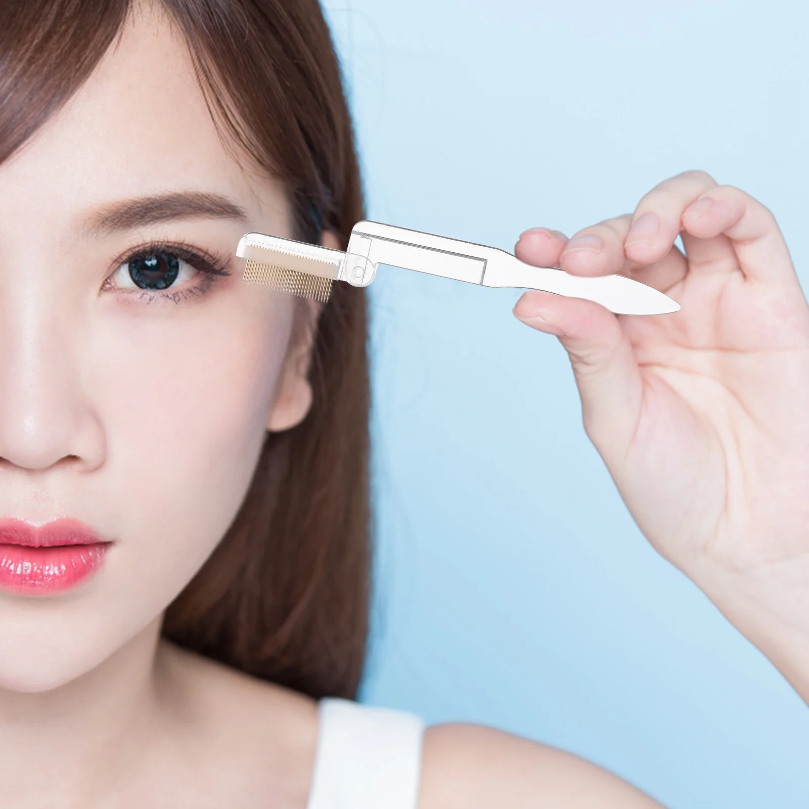 2 pezzi pettine per ciglia sopracciglio pieghevole strumento di trucco in metallo per le donne pennello per sopracciglia a doppio uso pettini per sopracciglia essenziali da viaggio compatti