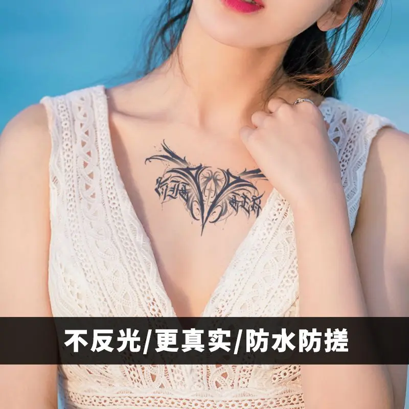 Lasting Herbal Wings Fake Tattoo for Woman Sexy Succubus Art Tattoo Sticker Temporary Tattoos Waterproof Tatuajes Temporales