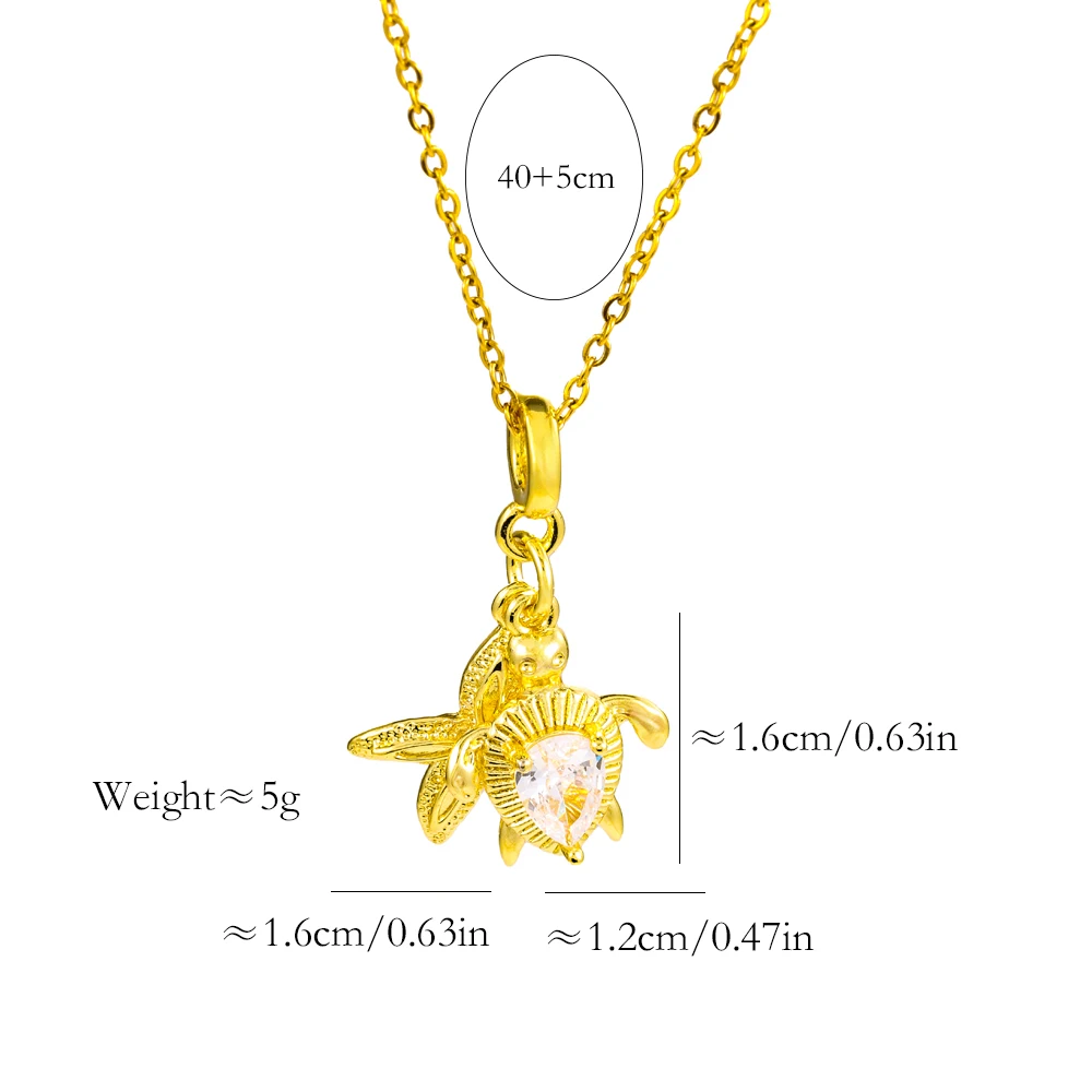 New 18K Gold Plated Sea Star Turtle Pendant Necklaces For Women Female Daily Wear Stainless Steel Neck Chain Jewelry Girls Gift