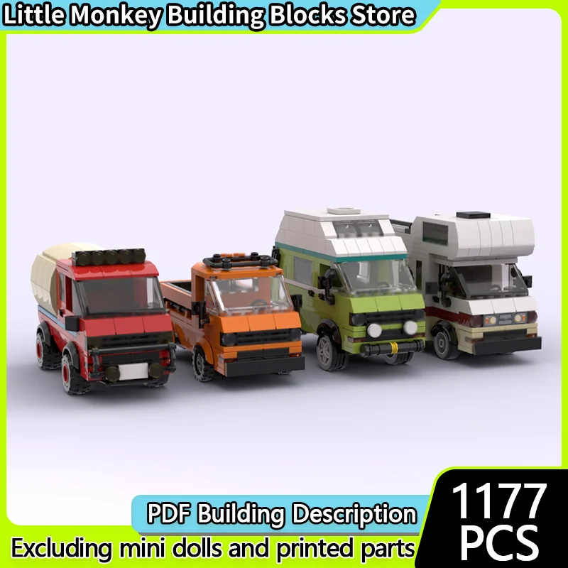 City Car Model MOC Building Bricks T3 Camper Van Vehicle Pack Modular Technology Children Holiday Gifts Assemble Toys Suit