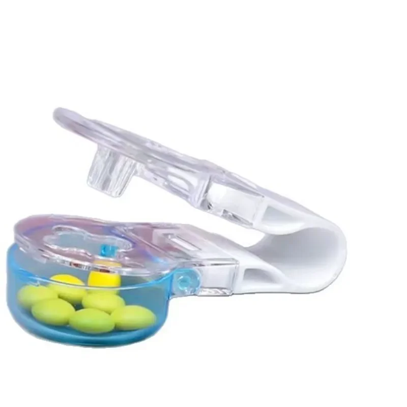 2pcs Portable Pill Cutter Tablet Storage Box New Design Easy Operate Medicine Splitter Remover Tool for Elderly Home Daily Care