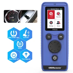 OBDResource-Ferramenta Monitor de Pressão dos Pneus, TPMS Reset Tool, TPS10, apto para BMW, Audi, Ford, Jeep, Mitsubishi, Toyota, Fiat, Acessórios Universais