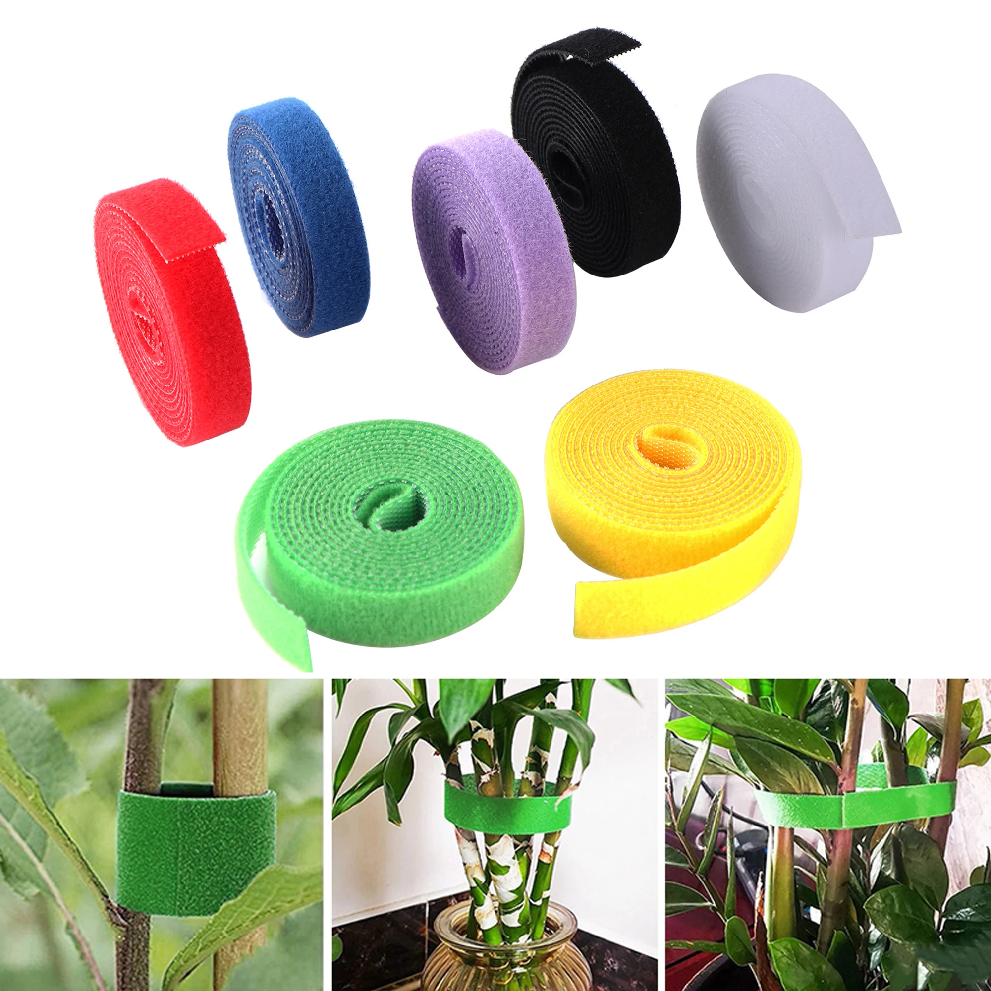 Cordel de nailon para plantas, lazo de gancho para jardín, envoltura de caña de bambú, accesorios de jardín, 7 colores