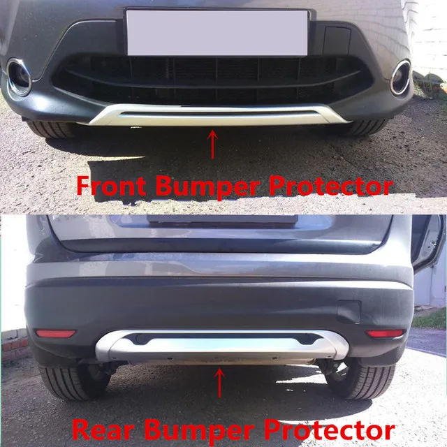 Car Exterior Front Rear Bumper Skid Protector Guard Plate Cover High Quality ABS 2PCS For Nissan Qashqai Dualis J11 2014-2017