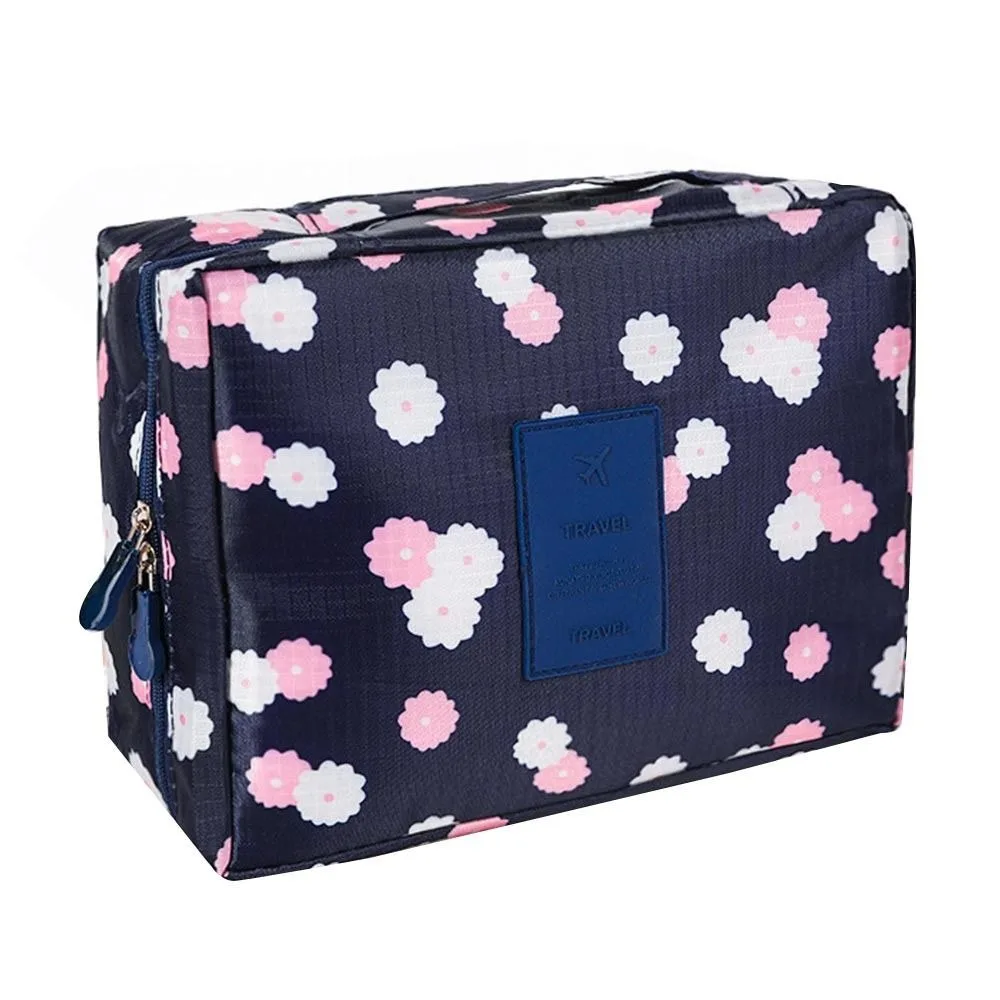 

Multifunctional Multi-color Cosmetics Bag Flower Print Multi Compartment Toiletry Organizer Print Storage Bag Women
