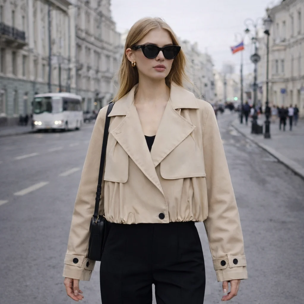 Trench Coat Formal - Women's Fashion Single Button Short Trench