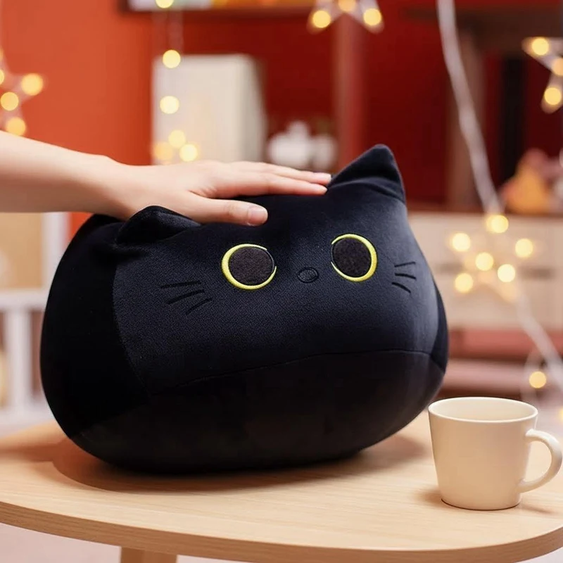 Black Cat Throw Pillow Adorable Cats Kitten Soft Plush Animal Sofa Cushion Lumbar Support Home Decoration Gifts For Mother’s Day