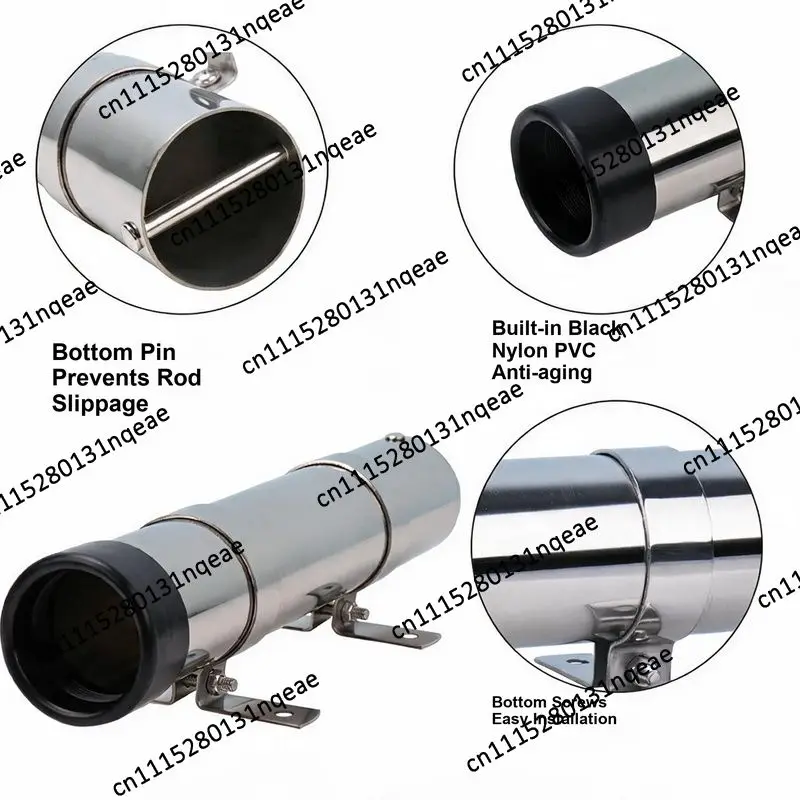 Stainless Steel Fishing Rod Insert Barrel Tube Clip Type Speedboat Yacht Fishing Rod Base Marine Fishing Rod Base