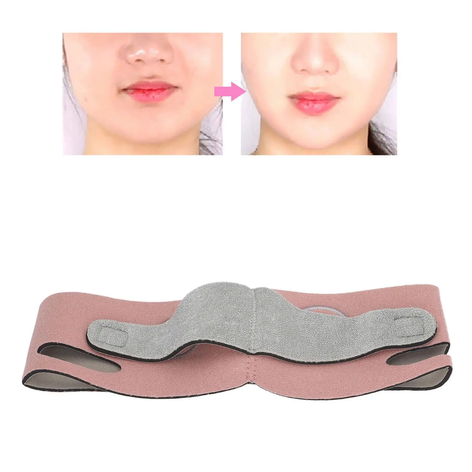 V-Shaped Facial Slimming Strap - Soft Breathable Face Lifting  for Women, Pink M Size