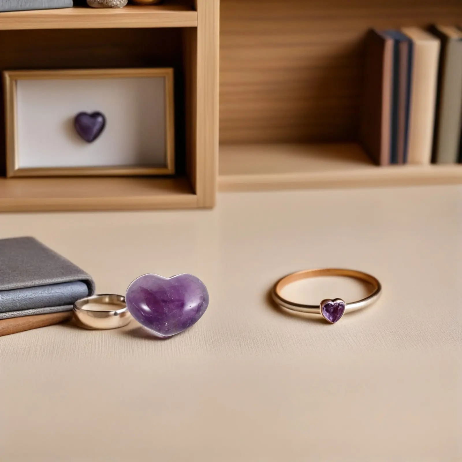 

Amethyst Heart Shaped Crystal Pendant Natural Purple Quartz Healing Stone 3-4Cm for Women Girls Valentine's Day Gift Mom Jewelry
