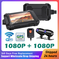 WiFi Motorcycle DVR Dash Cam 1080P+1080P Full HD Front Rear View Waterproof Motorcycle Camera GPS Logger Recorder Box