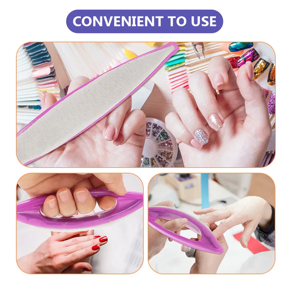6Pcs Chic Stylish Nail Buffer Tool High-Durability Plastic Polishing Brush for Nail Waxing Buffing Without Polish Portable