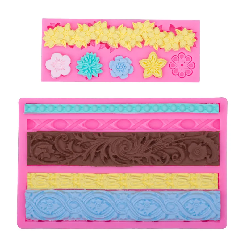 Baroque Silicone Molds Scroll Silicone Baroque Mold Border Fondant Molds Candy Chocolate Molds for Cake Decoration