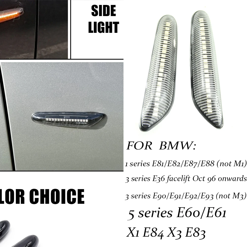 For BMW 3 Series E36 Sequential Flashing LED Side Marker Turn Signal Lights Facelift Version Post October 1996 OEM# 33510585960