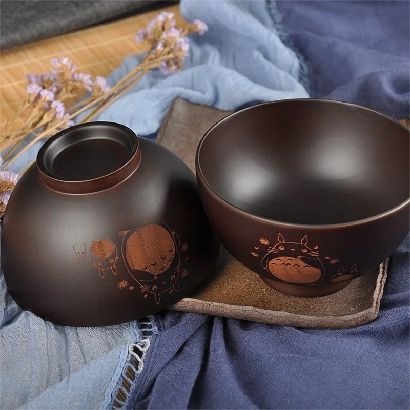 Cartoon Wooden Bowl Anime Miyazaki Hayao Series Totoro Cute Bowl Kawaii Wooden Bowl Toy Kid Chirstmas Gifts