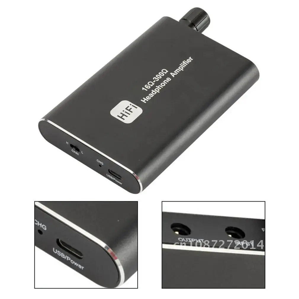 Amplificador De Auscultadores Hi Fi Portátil, Amp Fone De Ouvido com Aux Na Porta Para O Telefone Android, Leitor De Música, 3.5mm Cabo Jack