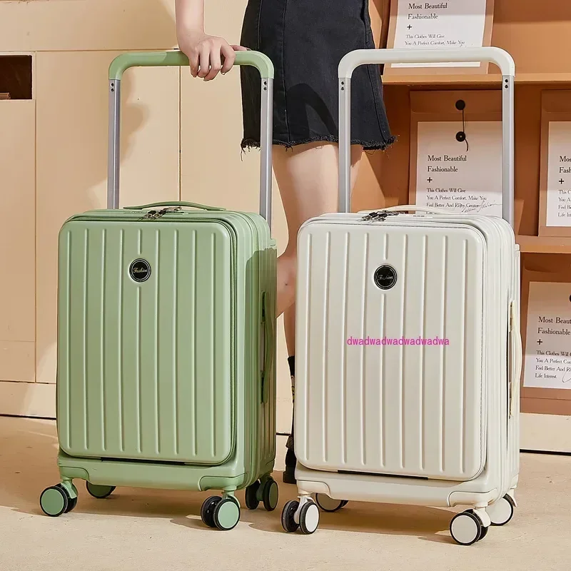 Wide pull rod luggage, female front opening, multifunctional, high appearance boarding box, 20 inch male password travel box