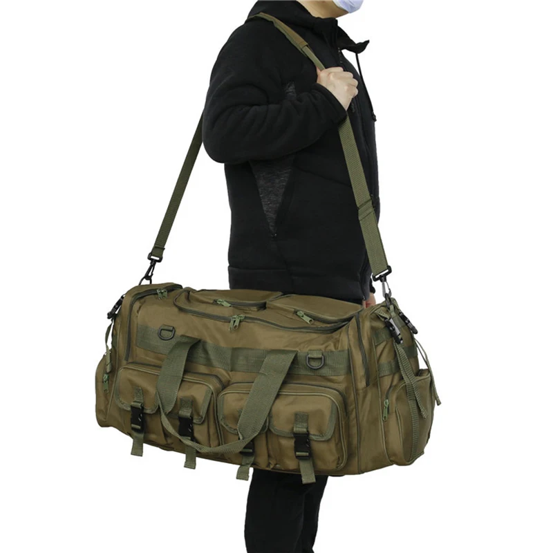 50L Tactical Bag Men\'s Travel Handbag Large Capacity Camping Bag Camo CS Outdoor Sports Simulation Training Gear Shoulder Bags