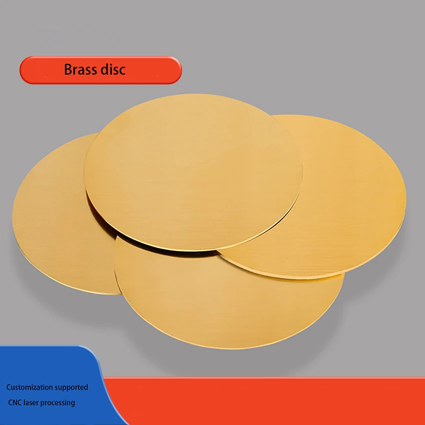 

1-2Pcs H62 Brass Plate Thickness 0.3-5mm Solid Brass Circular Plate Gasket laser Cutting Customized Diameter 50-150mm