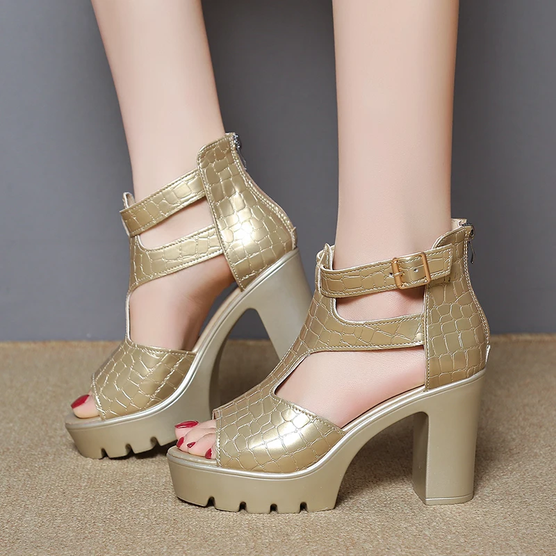 

Летние женские сандалии высокого качества, кожаная обувь для женщин, элегантные сандалии на высоком каблуке и платформе с открытым носком, женские сандалии Sandalias De Mujer