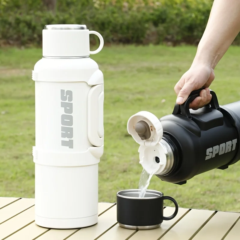 1PC Stainless Steel Vacuum Thermos Large Capacity Portable Outdoor Sports Water Bottle for Dormitory