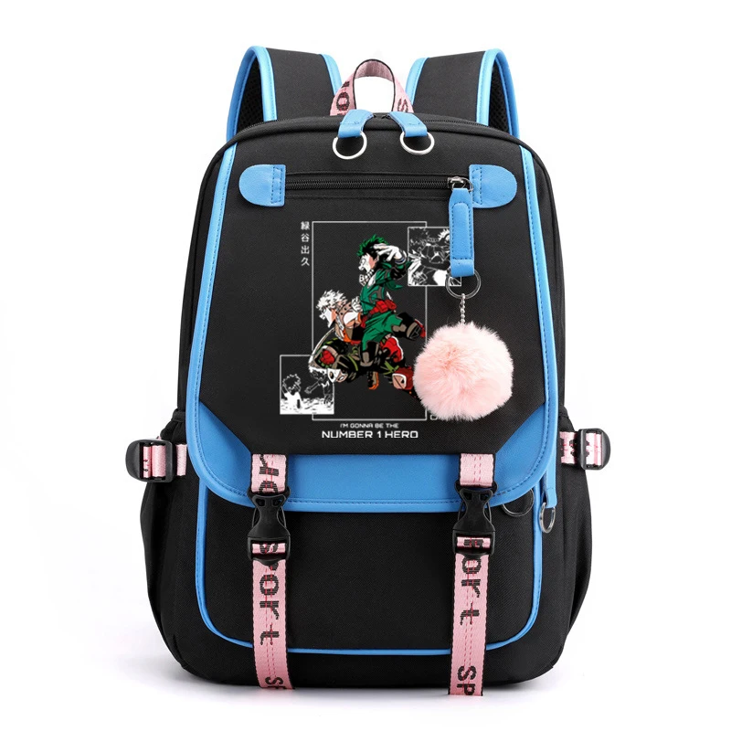 Anime My Hero Academia Mochilas para Meninos e Meninas Adolescentes, Saco de Viagem Casual Manga Mochila Escolar, Mochila Laptop de Alta Qualidade, Harajuku