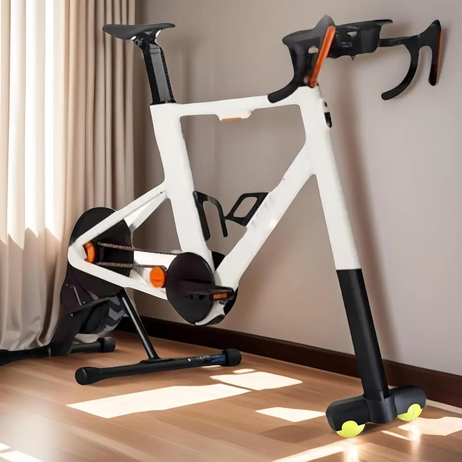 Tennis Ball Bike Rocker Feet Anti-Friction Cycling Accessories With 2 Tennis Balls for Indoor Trainer, Universal for Youth Teens