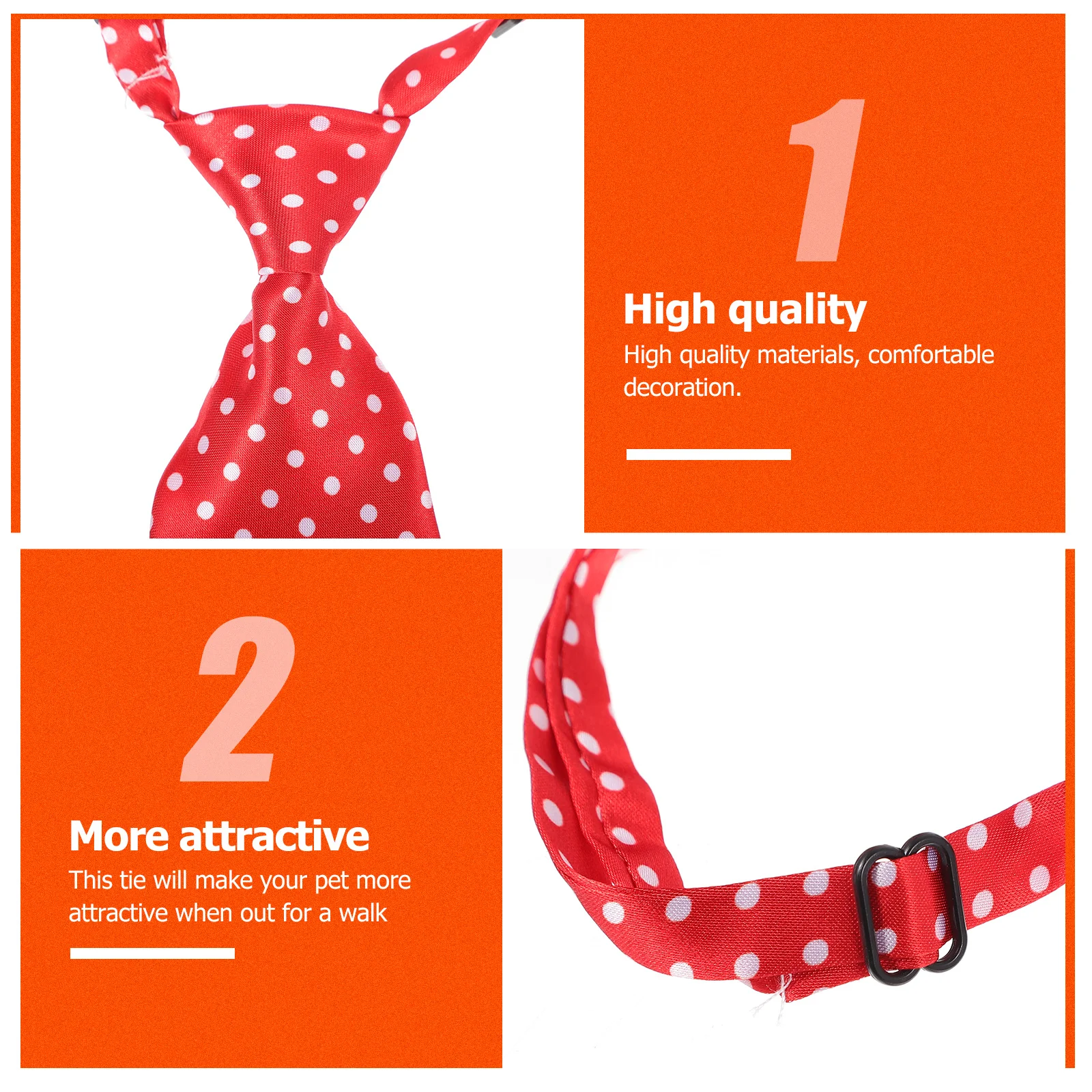 

2Sets Pet Bow Tie Decor Valentine's Day Party Festival Dog Cat Necktie Accessory Breathable Skin-Friendly Chic Design