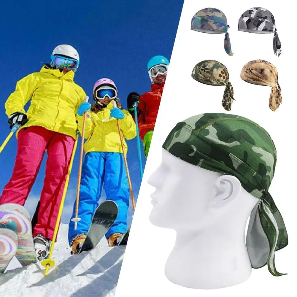 1pcs Unisex Quick Dry Camo Cycling Cap Scarf Men Running Bandana Scarf Scarf Band Men Printing Cap Camo Riding T3n1