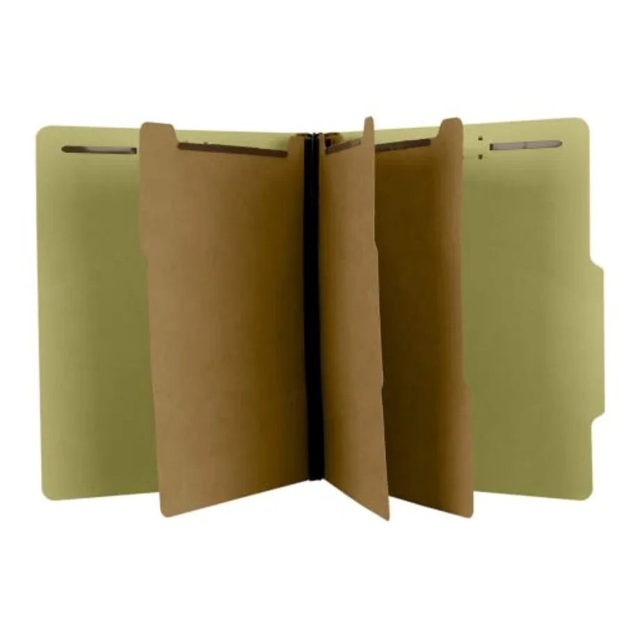 

Three Divider Pressboard Classification File Folder - Letter Size Box of 10 2/5 ROC Top Tab 3" Expansion Eight 2-Inch Fastener
