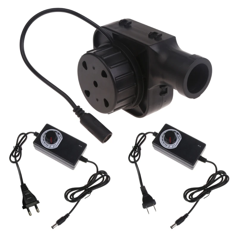 12V EU/US Plug 7530 with Round Head Air Blower 5500RPM High Air Volume Speed Controller Outdoor Barbecue Grill Fa