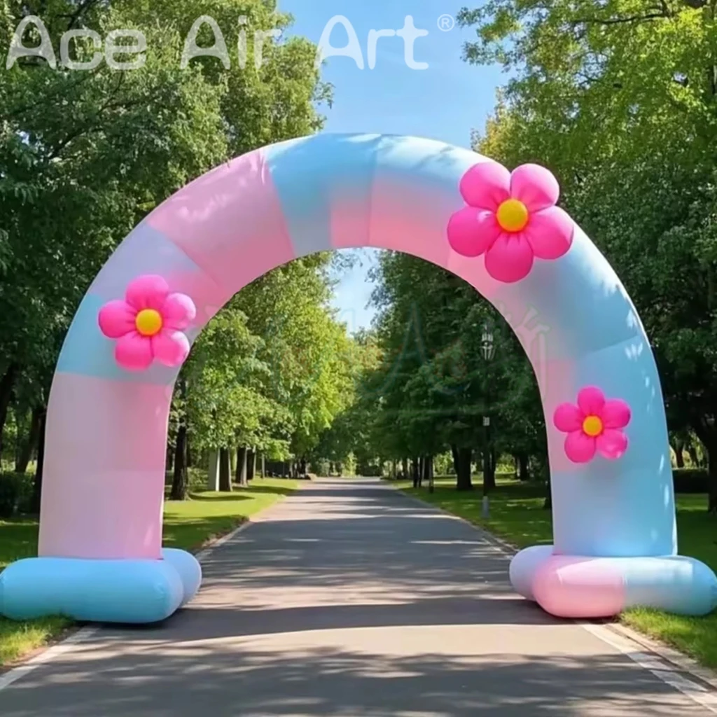 Entrée gonflable personnalisée d'arc de fleurs publicitaires pour les événements et les fêtes