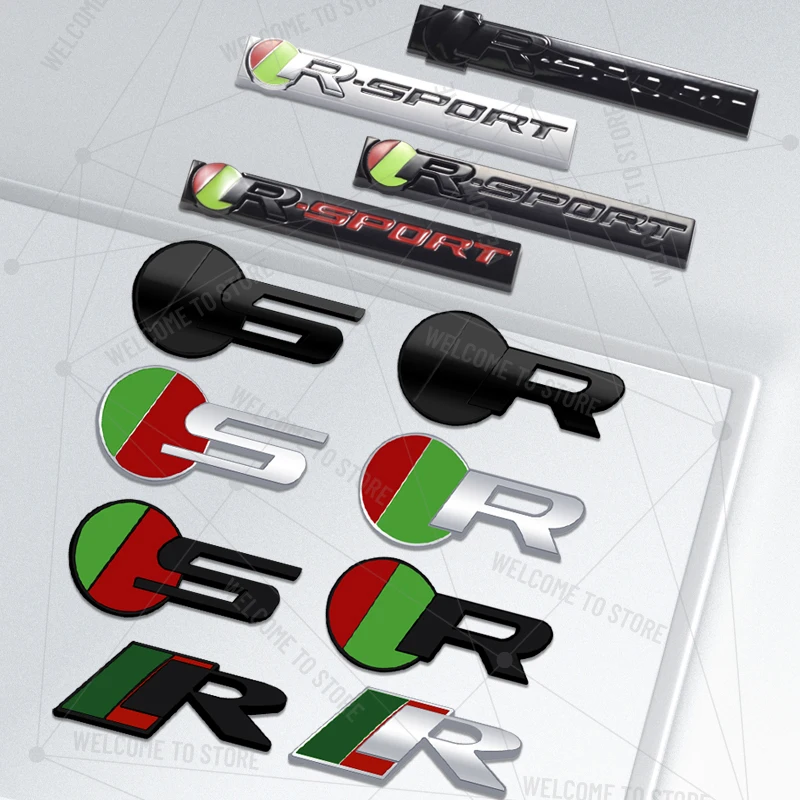 Auto Styling R Sport S Logo Metall 3D Brief Hinten Stamm Aufkleber Grille Abzeichen Dekor Für S-Typ F-Typ E-Pace SVR XJS XF XE XEL XK XJ