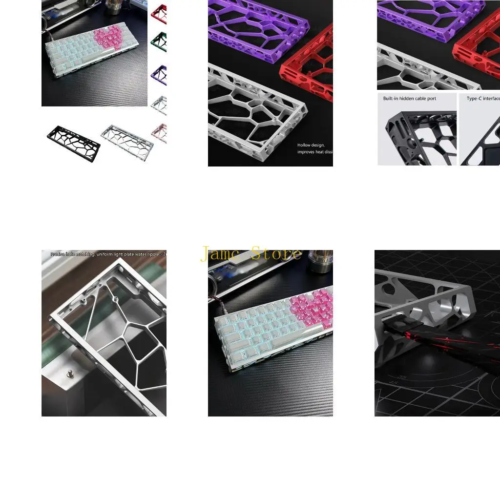 

LX0B Metal Aluminum Keyboard Case for GH60 GT60 Mechanical Keyboards Heat Dissipation Lightweighted and Easy Mounting