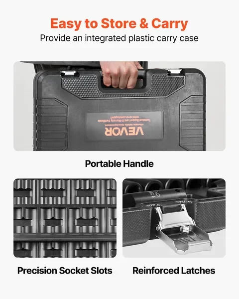 مجموعة مقابس تأثير المحرك 1/2 بوصة 26 قطعة مجموعة مقابس عميقة متري 11 مم - 36 مم