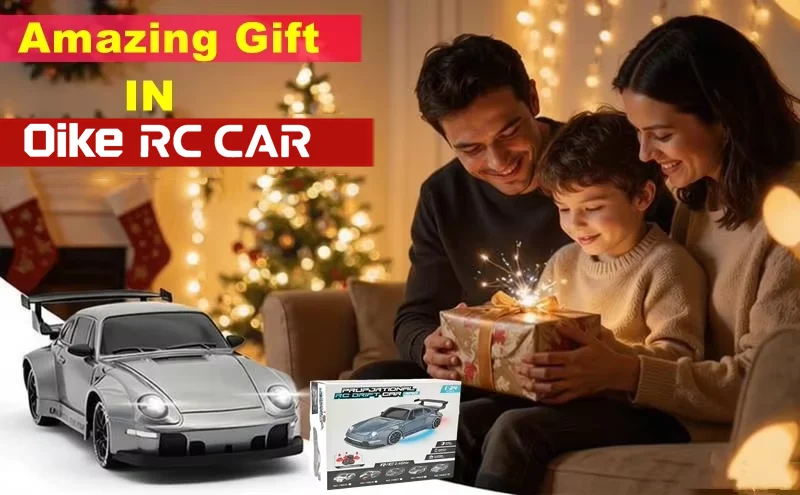 Oike 4WD RC Drift-Auto mit LED-Licht, Funkfernsteuerung, 20 km/h, Hochgeschwindigkeits-Ferngesteuertes Rennauto, Fahrzeugmodell, Spielzeug, Geschenk für Jungen, Mädchen und Kinder – Detail 1