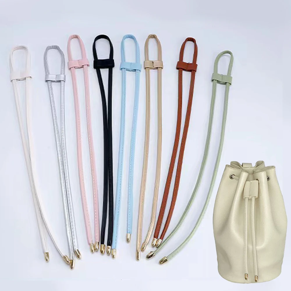 Bag Strap Drawstring Buckle Bag Rope  PU Leather DIY Replacement Shoulder Bag Strap for Backpack Beam Pocket Bag accessories