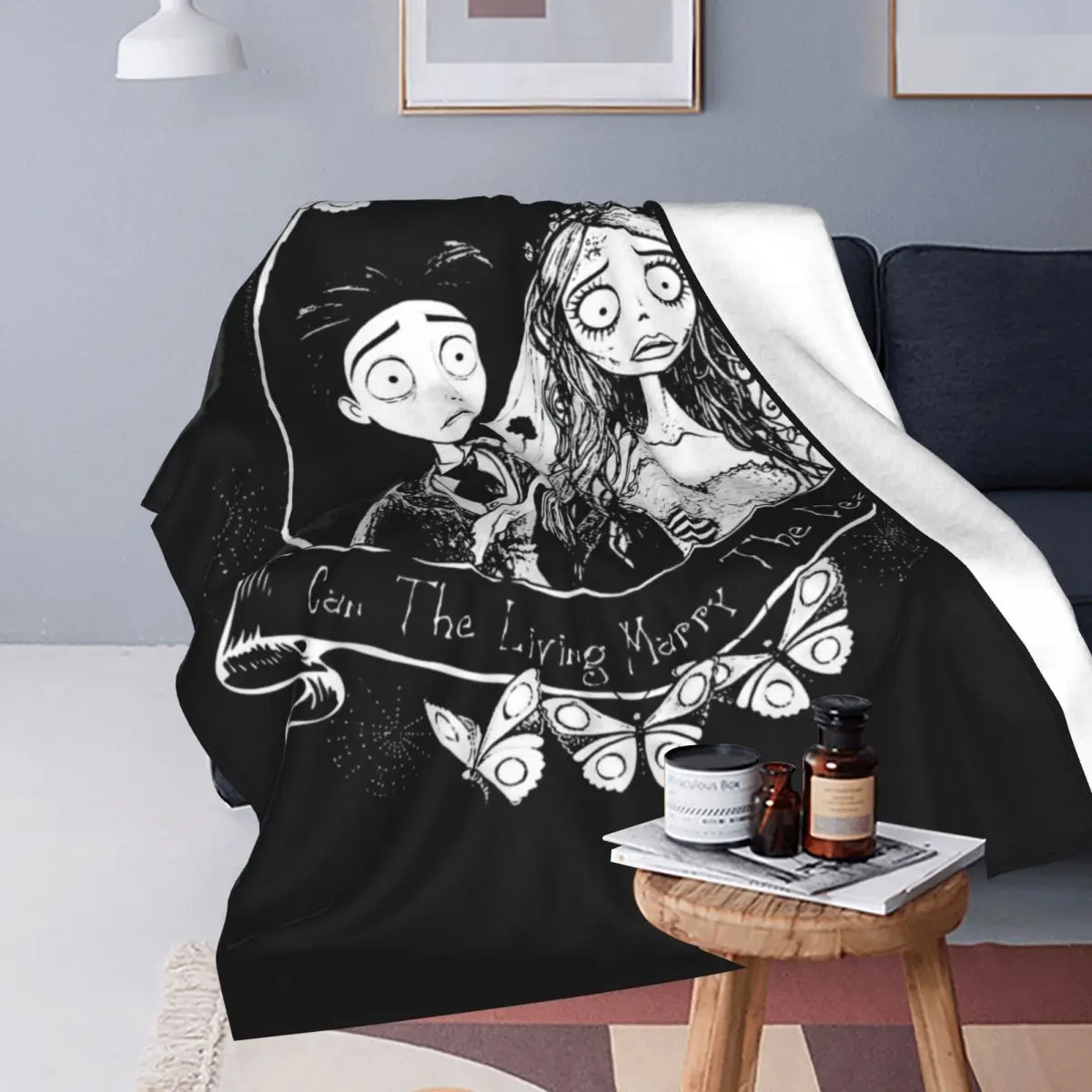 Corpse Bride Wedding Blanket Fleece Print Multi-function Lightweight Thin Throw Blanket for Bedding Car Plush Thin Quilt