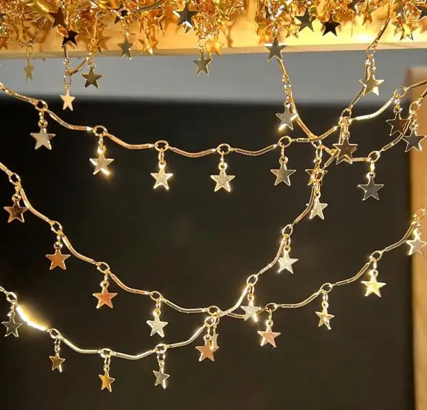 

1Meter Star Sequin Curved Metal Chain for DIY Bracelets Necklaces Clothing Tassel Chain Jewelry Making Materials