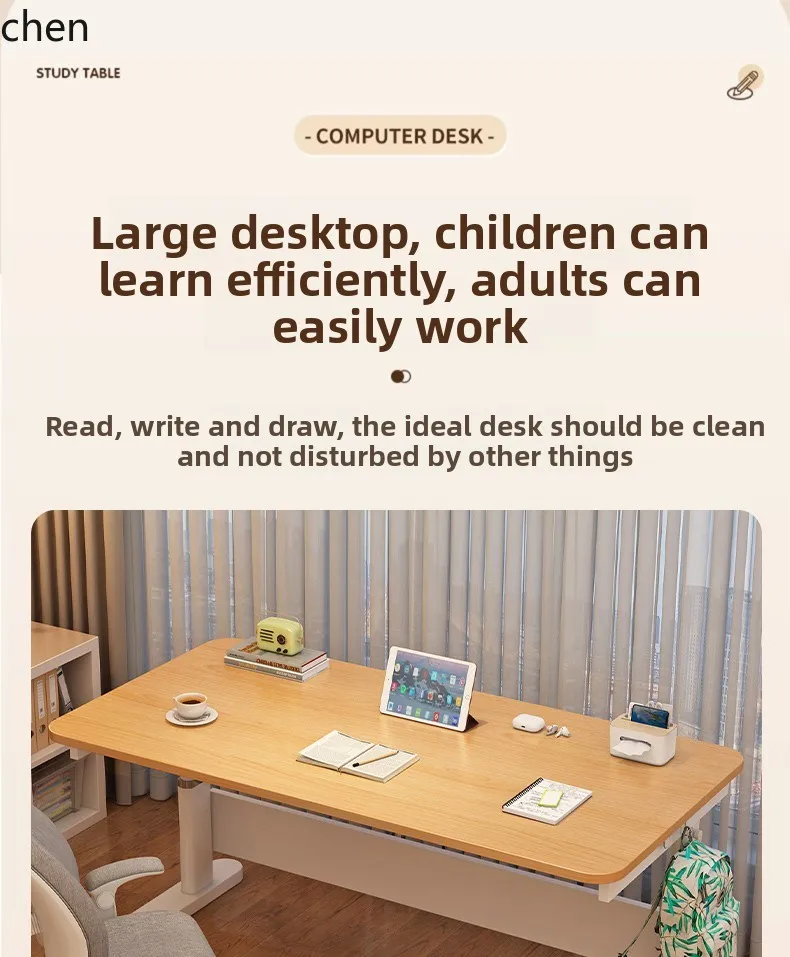 

YXY Study Writing Desk Home Use Pegboard Adjustable Height Solid Wood Desk